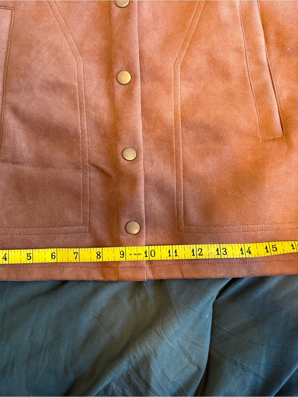 Orange Button-Front Suede Mini Skirt - Picture 7 of 7